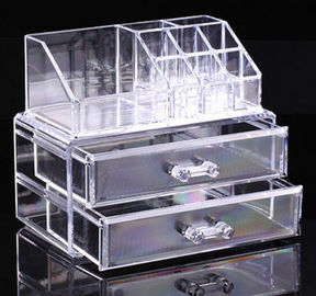 Clear Cosmetic Jewellery Display Makeup Rack Organiser Box Case 2 Storage Drawer