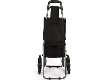 Wear Resistant Recyclable Portable Shopping Bag with Wheels / Chair , Black