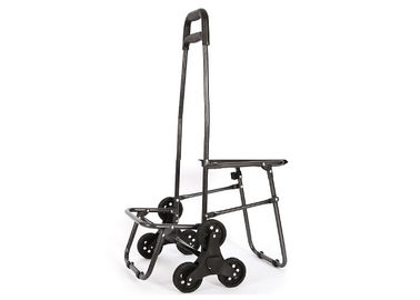 Wear Resistant Recyclable Portable Shopping Bag with Wheels / Chair , Black