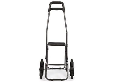 Wear Resistant Recyclable Portable Shopping Bag with Wheels / Chair , Black