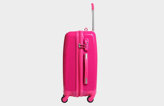 Fashionable Pink Mirror Surface Womens Trolley Luggage Bags with Aluminum Alloy Rod
