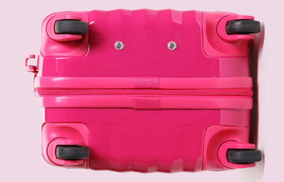 Fashionable Pink Mirror Surface Womens Trolley Luggage Bags with Aluminum Alloy Rod